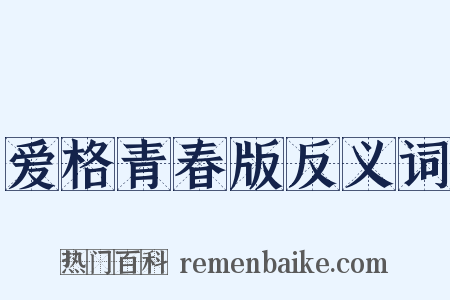 爱格青春版反义词是什么意思的图片